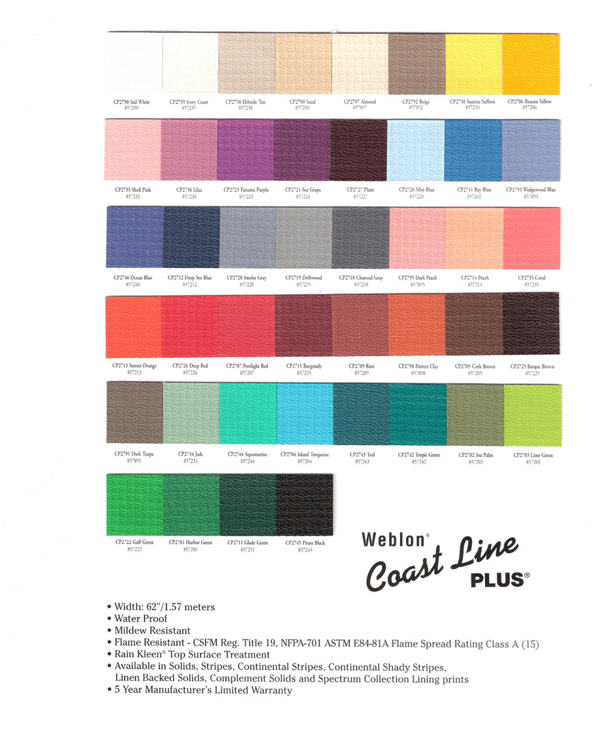 Weblon Coastline Plus Awnings of Hollywood